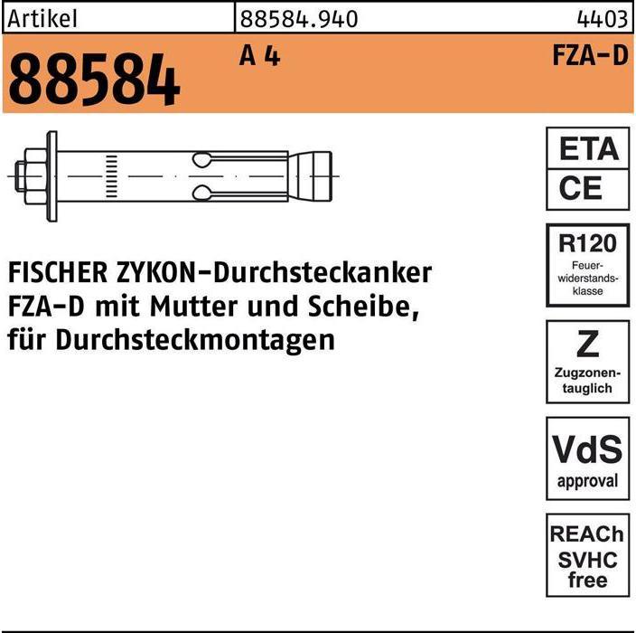 Produktbild Fischer Zykon-Durchstecka. FZA 18x130 M12 D/50A4 (10 Stk.)
