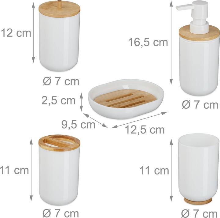Actual product image Relaxdays 7-tlg. Badezimmer-Set