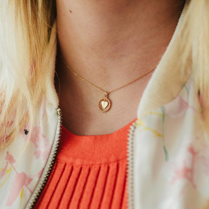 Actual product image Julie Julsen Kids Moving Heart Necklace (Silver 925, 36 - 41 cm)