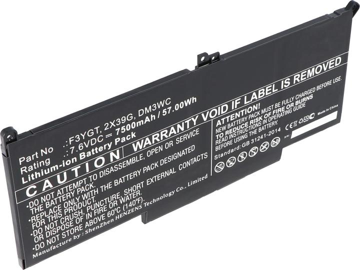 Actual product image AccuCell Akku Dell Latitude 12 7000, 7480, E7480, 0F3YGTY, 0MYJ96, MYJ96 (3 cubicles, 7500 mAh)