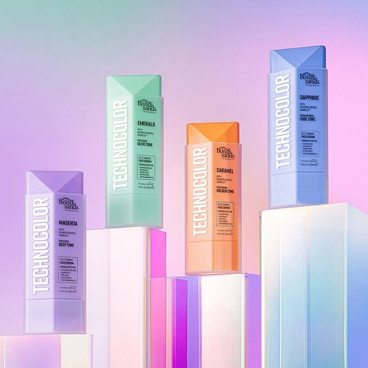 Actual product image Bondi Sands Technocolor Emerald Self-Tanning Face Serum Easy Application Streak Free Tan Enriched wi (Self tanning serum, 50 ml)