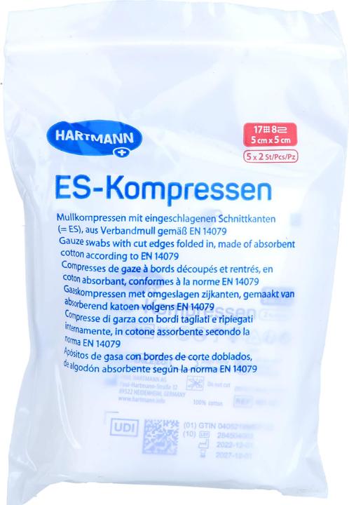 Actual product image Hartmann ES Compresses sterile 5 cm x 5 cm gauze compresses, 10 pcs. compresses
