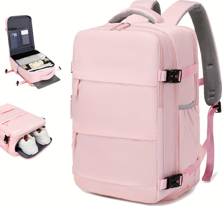 Only-Bags.Store Grosser Reiserucksack mit Schuhfach, leichter Laptop-Daypack mit Ladeanschluss, Rucksack mit