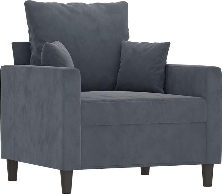 Produktbild vidaXL Sessel mit Hocker Dunkelgrau 60 cm Samt,Farbe