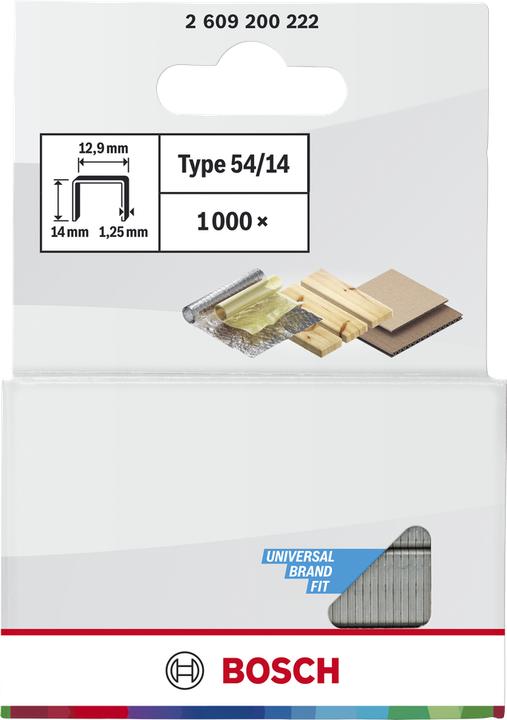 Produktbild Bosch Professional Zubehör Flachdrahtklammer Typ 54, 12,9 x 1,25 x 14 mm