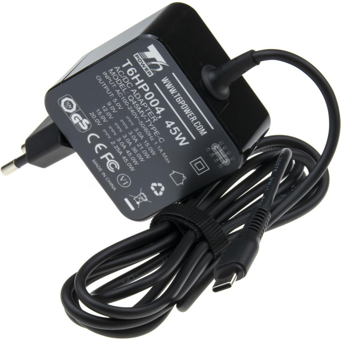 T6 Power adattatore universale per notebook, USB-C (45 W), Alimentatore per notebook