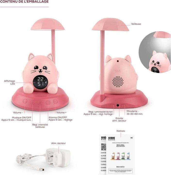 Image du produit Bigben Kids Wecker mit Nachtlicht - Cat (SL)