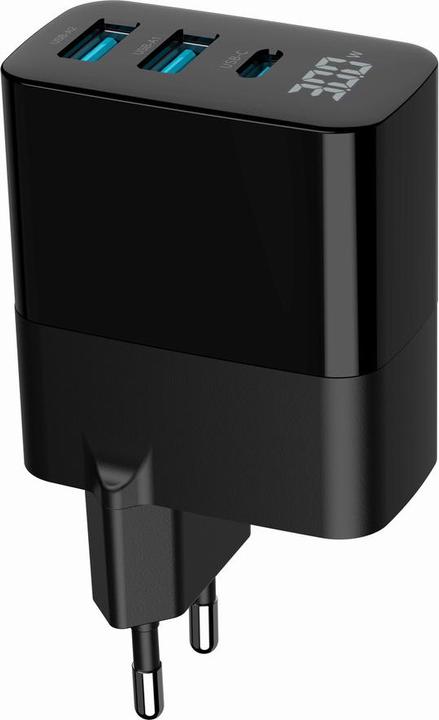 Produktbild Gembird Chargeur secteur - 1x USB-C + 2x USB-A 30W (Noir) (30 W, 3 Ports)