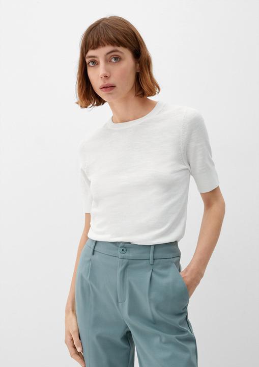 Produktbild s.Oliver Strickpullover Feinstrick-Pullover mit kurzen Ärmeln (32)