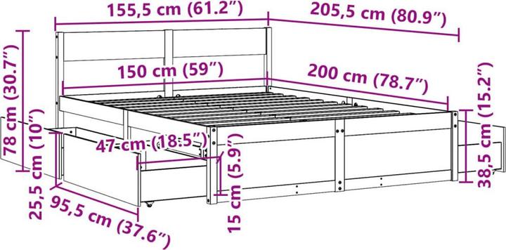 Image du produit vidaXL Bettgestell (150 x 200 cm)