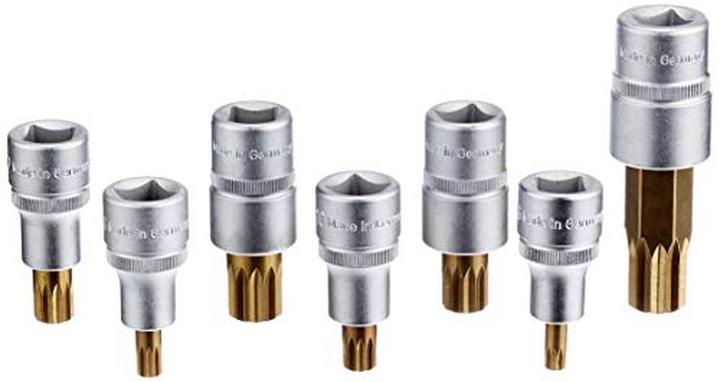 Actual product image HAZET Screwdriver socket set ∙ XZN 163-243/7 ∙ Square, hollow 12.5 mm (1/2 inch) ∙ Internal serrati…