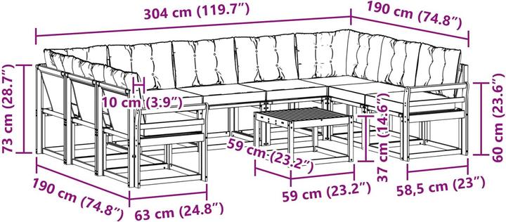 Produktbild vidaXL Gartenmöbel Set