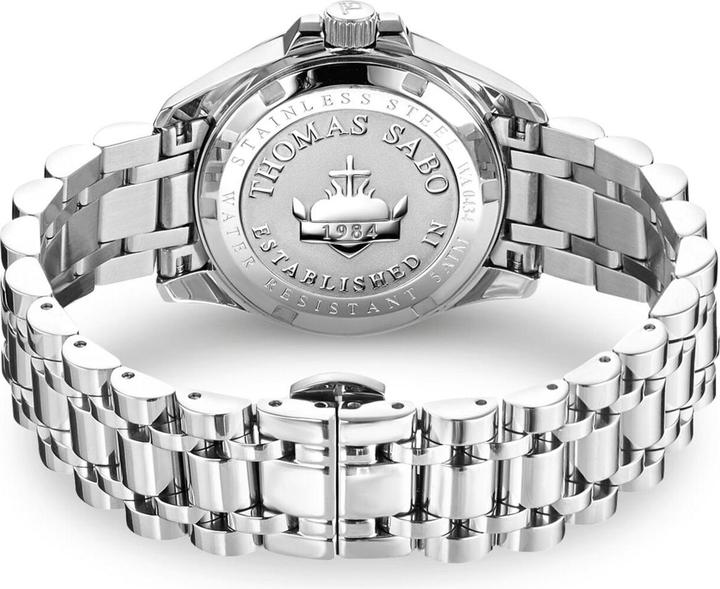 Actual product image Thomas Sabo WA0435 Damenuhr Divine Jewellery Stone silberfarben 33mm 5ATM (Watch with gemstone, Analogue wristwatch, 33 mm)