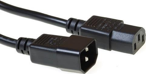 Actual product image ACT AK5164 0.3m C14-Coupler C13-Coupler Black Power Cable (0.30 m, CEE 7/7)