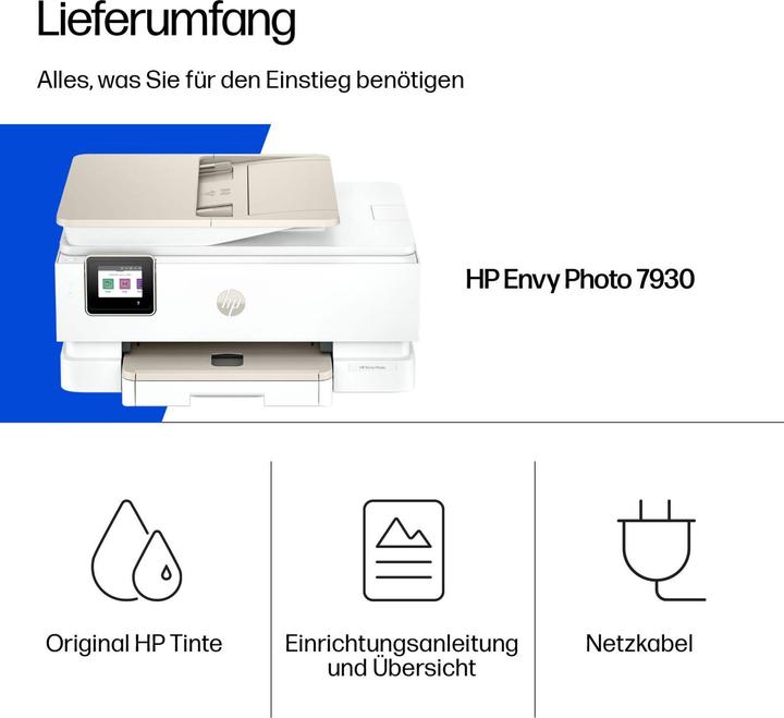Produktbild HP Envy Photo 7930 All-in-One Color Inkjet 10ppm Print Scan Copy Photo Printer USB 2.0 Wi-Fi (Tintenpatrone, Farbe)