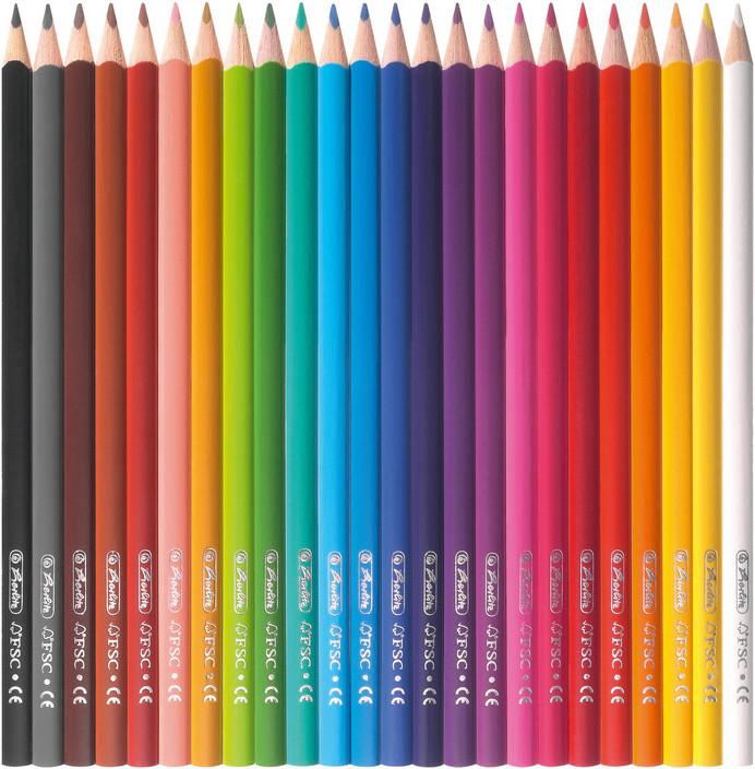Actual product image Herlitz Triangular Crayons Box of 24 (Multicolor, Multicolored, 24 x)