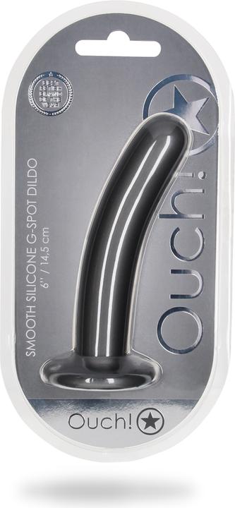 Actual product image Ouch! Smooth G-Spot Dildo - 6" / 14,5 cm - Gun Metal