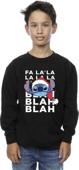 Actual product image Disney Boys Lilo And Stitch Christmas Blah Blah Blah Sweatshirt (128)