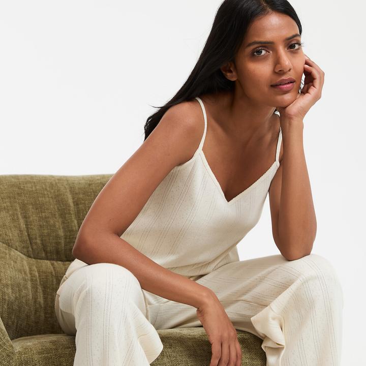 Produktbild La Redoute Collections Dreiteiliger Pyjama aus Pointelle (S)