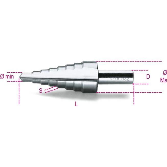 BETA, Punta da trapano, 004250015 Treppenbohrer HSS 10 mm 85 mm (10 mm)