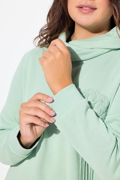 Immagine prodotto Ulla Popken Felpa con design floreale, colletto alto e maniche lunghe (46, 48)
