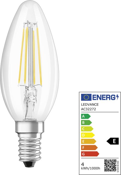 Energie-Label Osram Led Three Step Dim Classic B (E14, 470 lm, 1x)