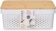Produktbild Kinvara Mehrzweckbox perforiert Bambusdeckel mdn weiss 14c (26.20 cm)