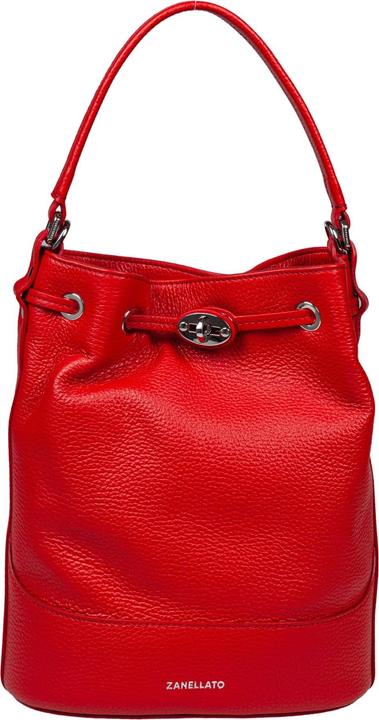 Actual product image Zanellato monda daily day s leather bucket bag red color