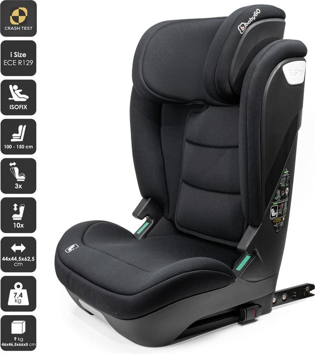 Actual product image BabyGo Motion Isize Isofix black (Child seat, ECE R129/i-Size Standard)