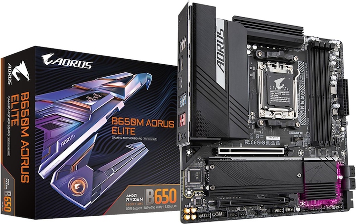 Produktbild Gigabyte MB GBT AMD AM5 B650M AORUS ELITE (AM5, AMD B650, ATX)