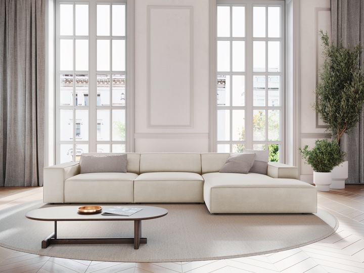 Actual product image Micadoni Velvet Right Corner Sofa, "Jodie", 4 Seats, 284x166x70Made in Europe (Corner sofa)