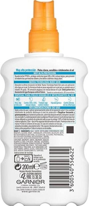 Actual product image Garnier SENSITIVE ADVANCED protective spray SPF50+ 150 ml (Sun spray, SPF 50, 150 ml)