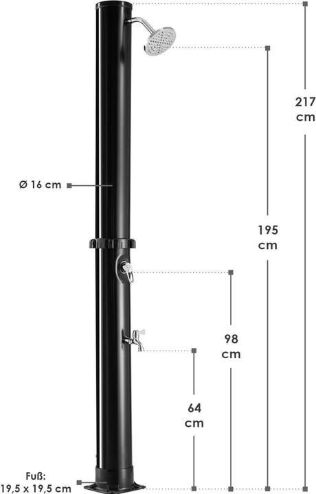 Image du produit Juskys Douche solaire Victoria 20 35 litres