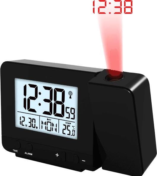 Technoline Radio-controlled alarm clock with projection WT 546 Projection alarm clock black Snooze function