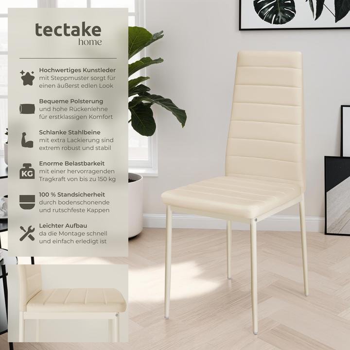 Produktbild tectake 6x Esszimmerstuhl
