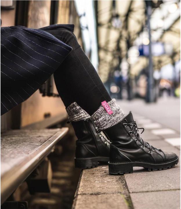 Image du produit Soxs Chaussettes en laine grise pour femmes Bubblegum, chaussettes au genou (Une unité par pack, 40 - 41, 38 - 39, 37 - 39)