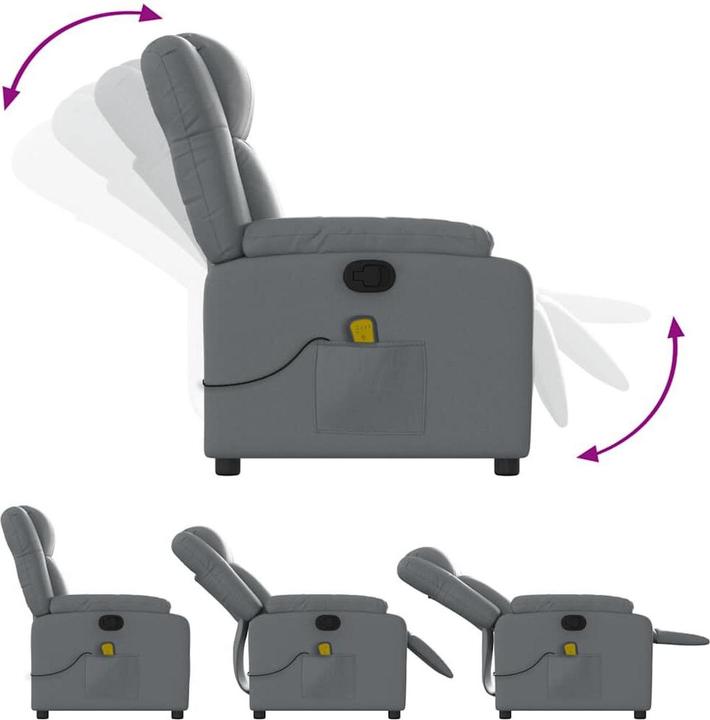 Produktbild vidaXL Massagesessel Grau Kunstleder,Farbe: Grau,Material