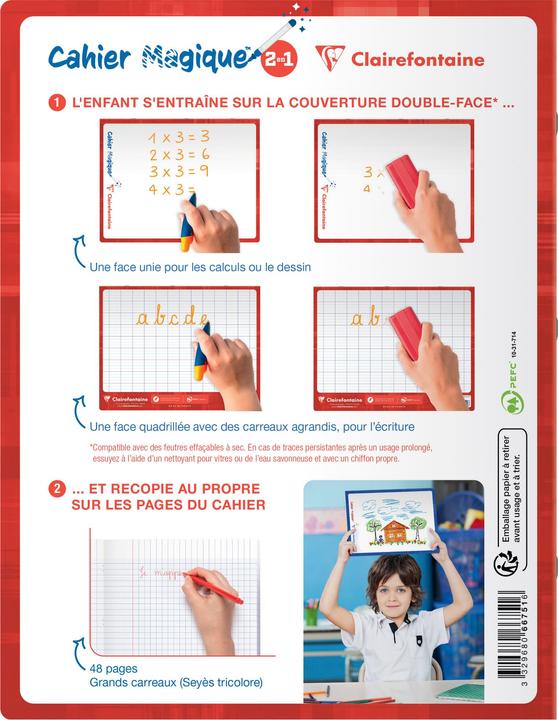 Actual product image Clairefontaine Cahier Magique (17 x 22 cm, Checked, Hardcover)