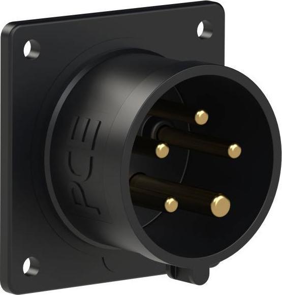 Actual product image PCE 615-7f7 Attachment plug straight 16A 5p 7h IP44 (flange 75x75 - hole spacing 60x60)