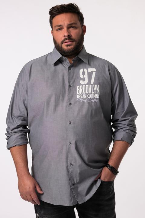 Actual product image Men+ Hemd, Langarm, Kentkragen, Brust-Print, Comfort Fit (XL)