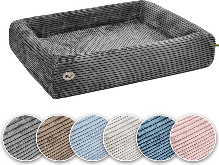 Sabro KUDDE Hundebett Cord grau L (80 x 100 cm) Standard (Cane)