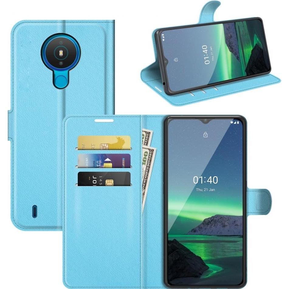 Screenguard Nokia 1.4 Leather Guard Lederhülle (Nokia 1.4), Smartphone Hülle, Blau