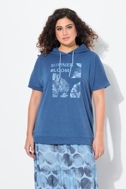 Produktbild Ulla Popken Hoodie, Sommermotiv, Oversized, Kapuze, Halbarm (58)