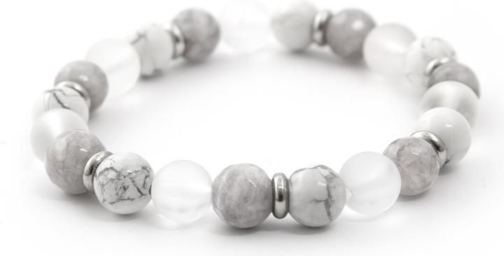 Beneto Bead bracelet made of howlite. jade and crystal MINK124 / 18