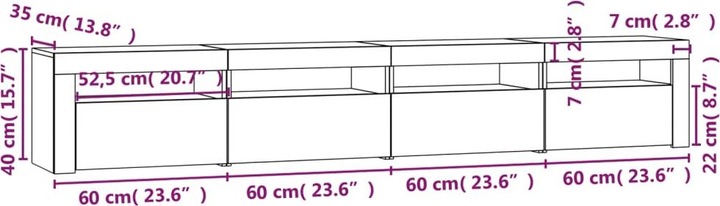 Produktbild VidaXL Oscar (240 x 35 x 40 cm)