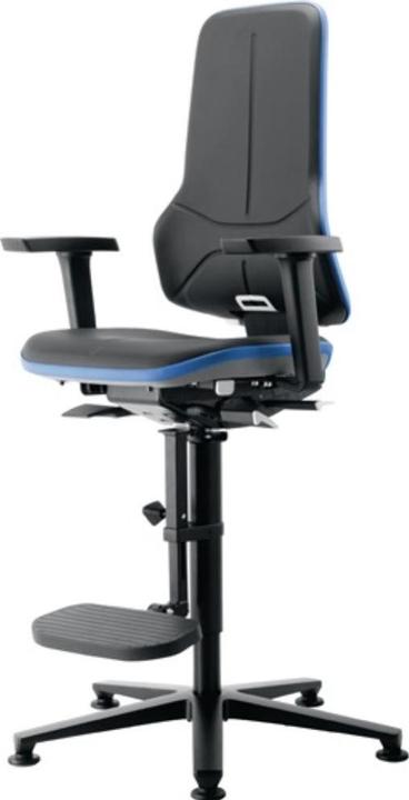 Produktbild Bimos Arbeitsdrehstuhl Neon Bodengleiter + Aufstiegshilfe ohne Polsterelement grau Synchrontechnik Sync... (59 - 87 cm)