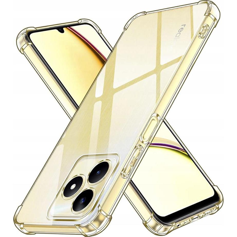 Techsuit - Shockproof Clear Silicone - Realme C51 / Note 50 - Clear (Realme C51), Cover smartphone, Trasparente