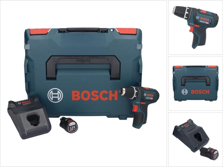 Image du produit Bosch Professional Bosch GSR 12V-15 Professional Perceuse-visseuse sans fil 12 V 30 Nm + 1x batterie 2,0 Ah + chargeur (Fonctionnement sur batterie)
