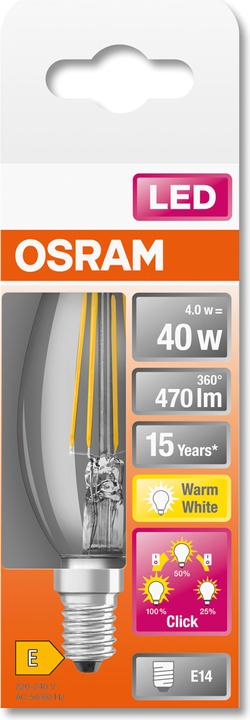 Produktbild Osram Led Three Step Dim Classic B (E14, 40 W, 470 lm, 1 x, E)