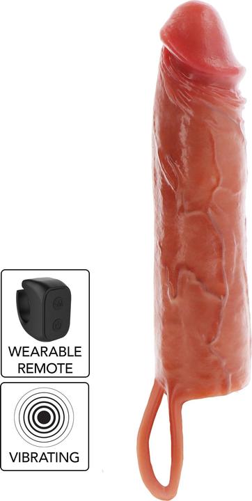 Productafbeelding ToyJoy Hydrated Skin Penis Silicone Sleeve Vibrating 20 cm